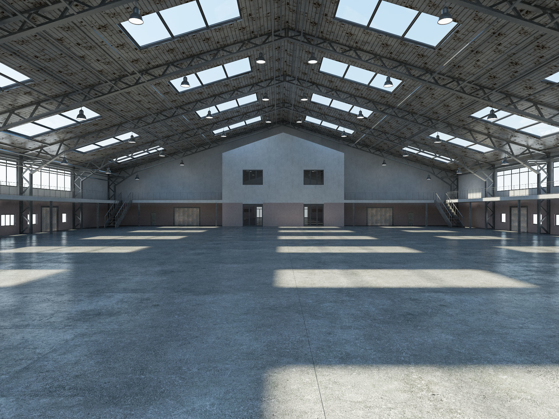 Warehouse interior and exterior 3d model 3D model_3