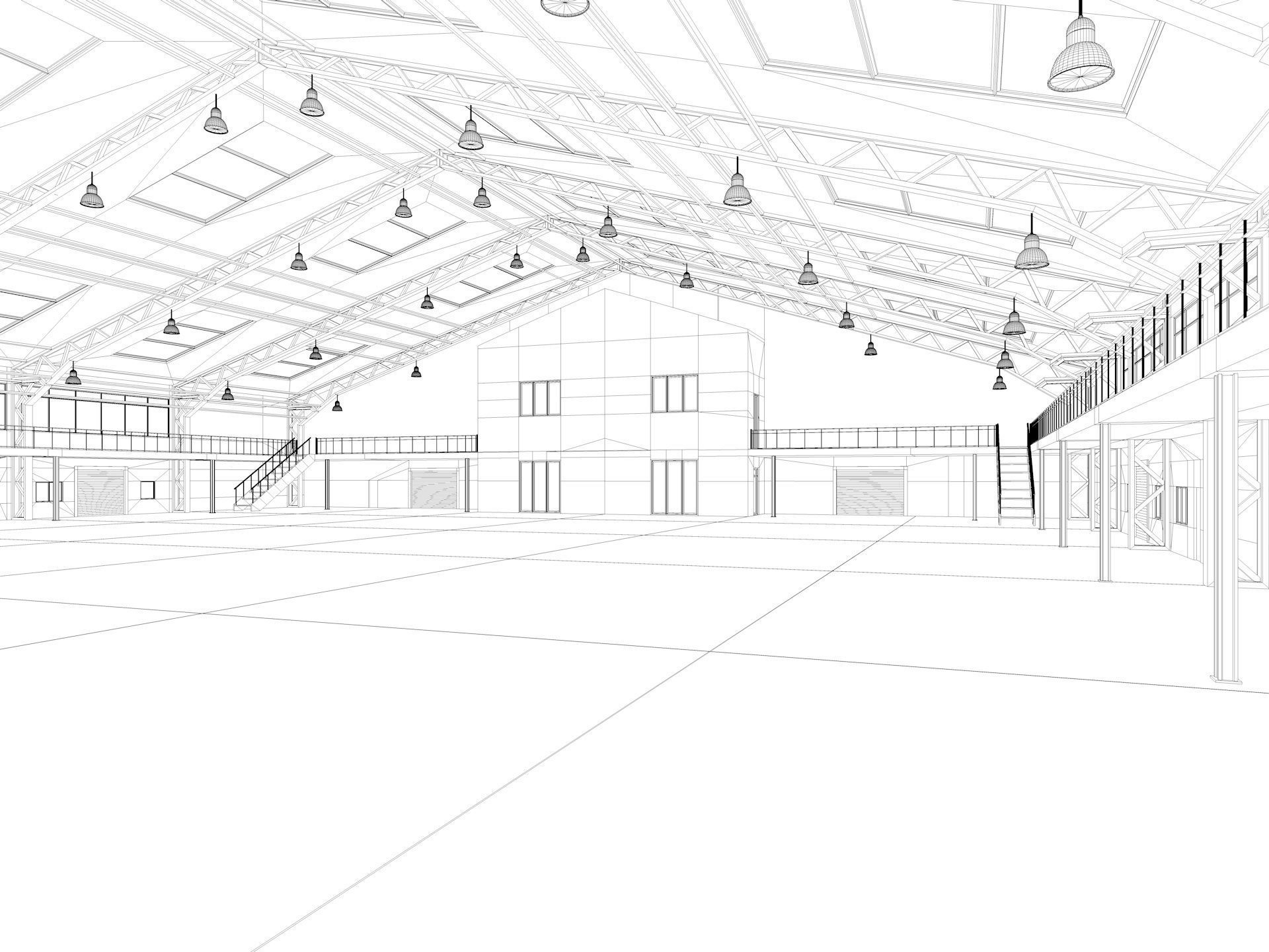 Warehouse interior and exterior 3d model 3D model_9