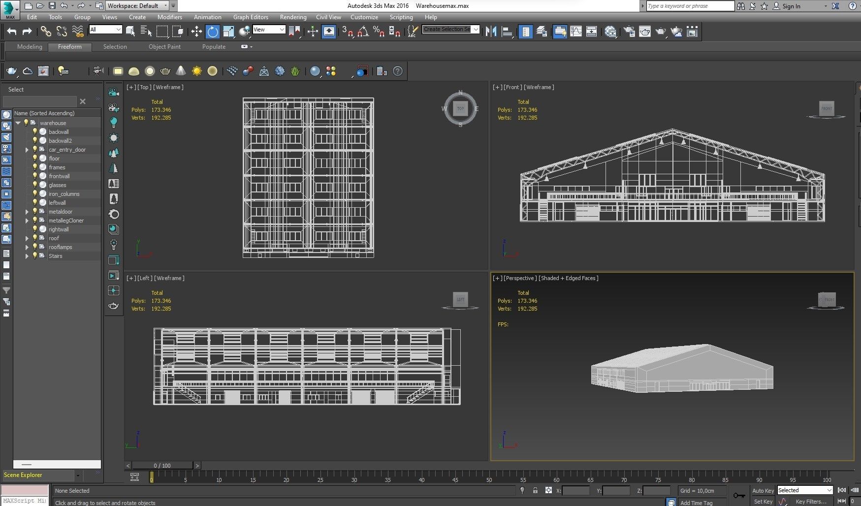 Warehouse interior and exterior 3d model 3D model_20