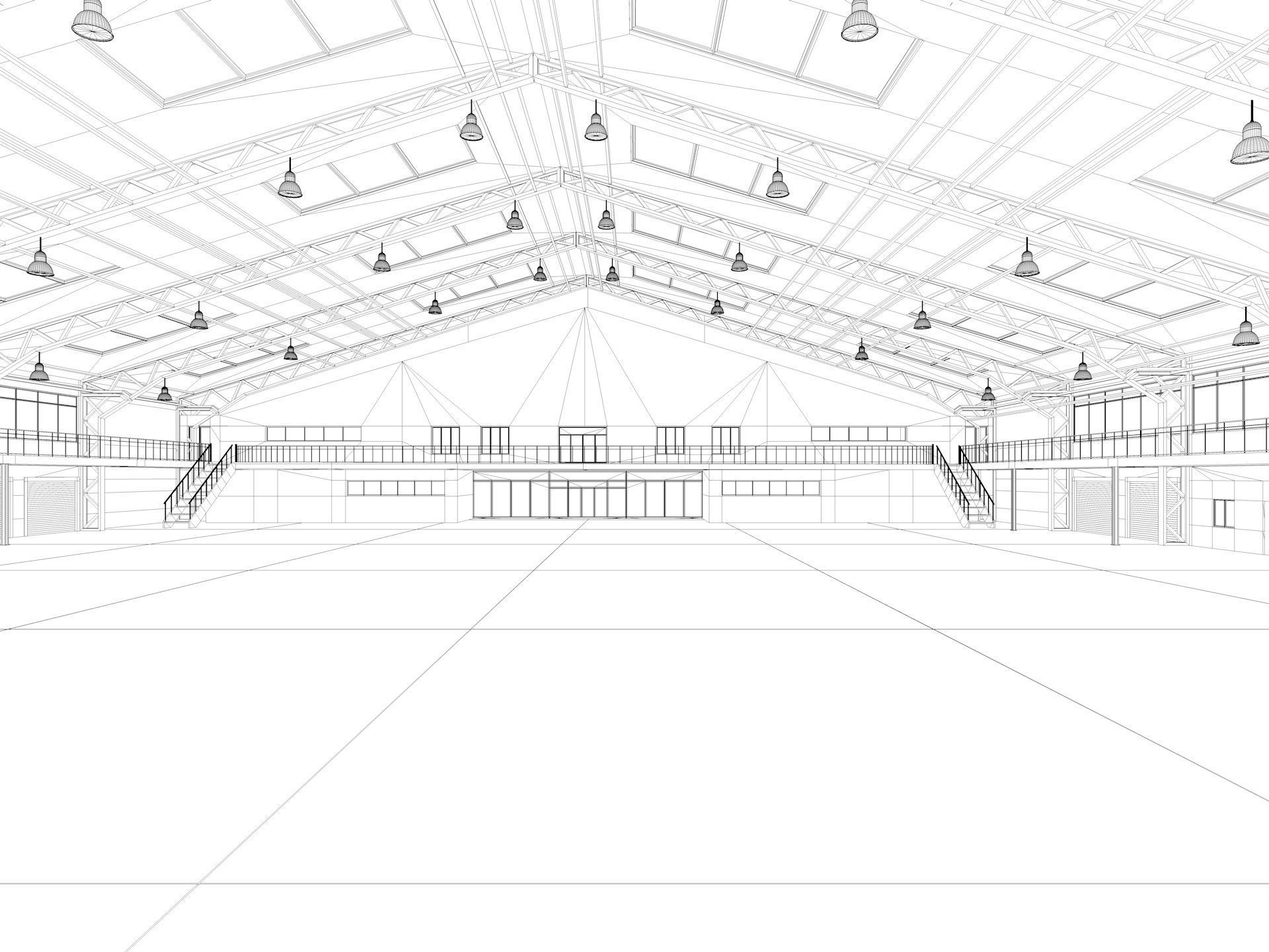 Warehouse interior and exterior 3d model 3D model_11