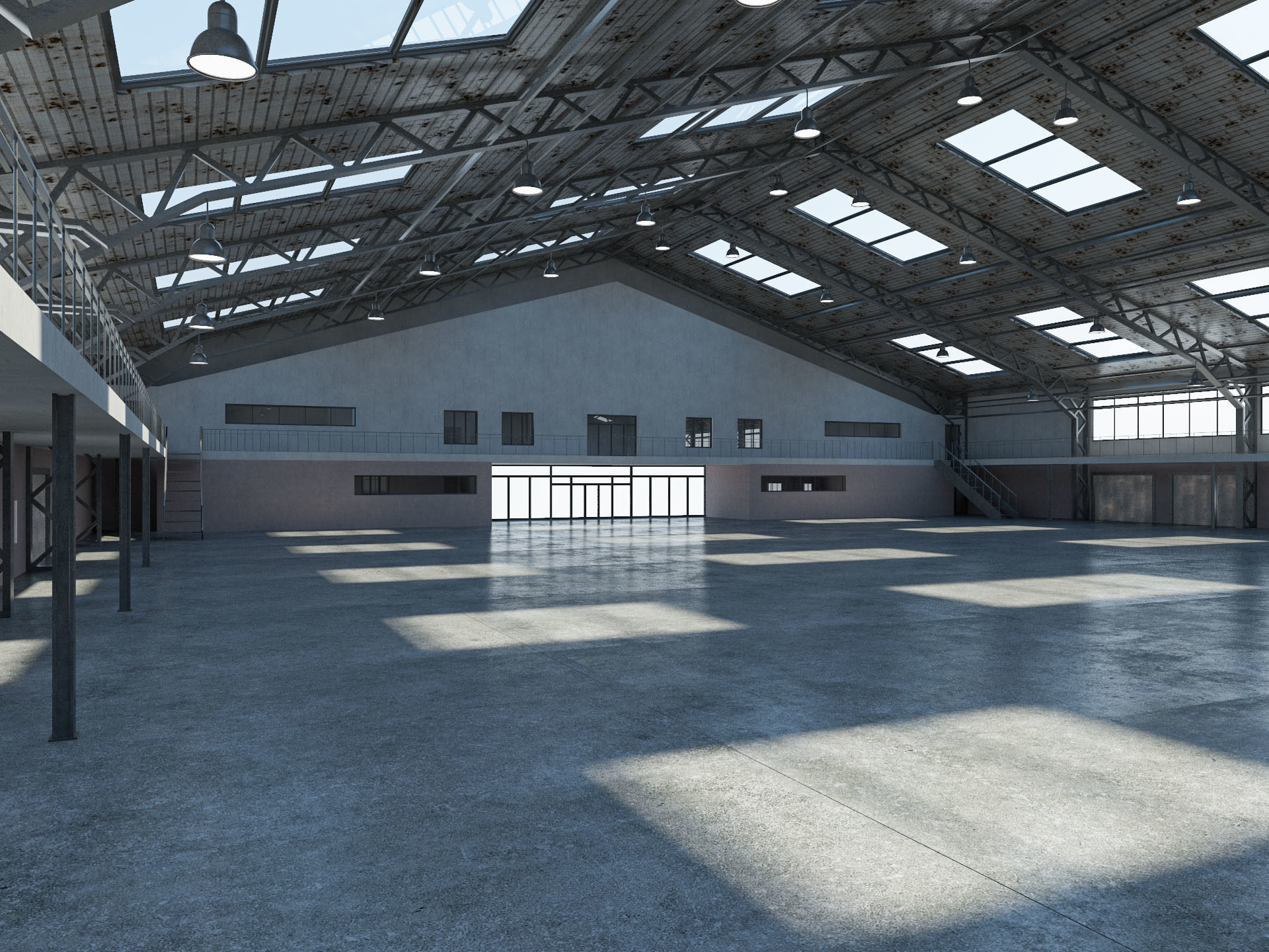 Warehouse interior and exterior 3d model 3D model_1