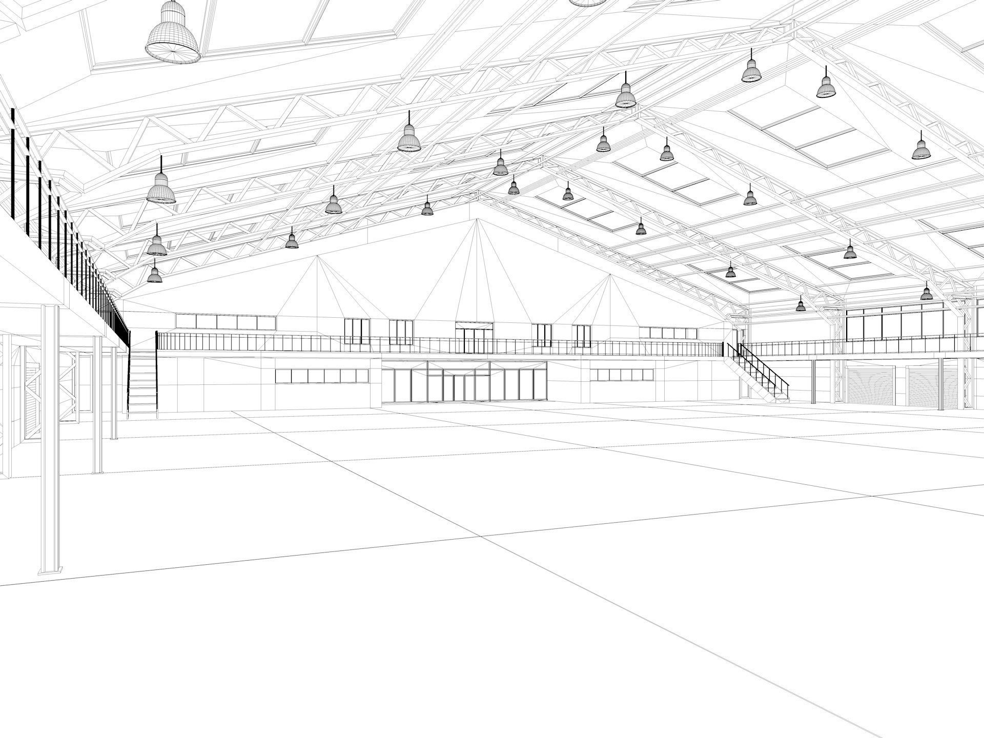 Warehouse interior and exterior 3d model 3D model_10