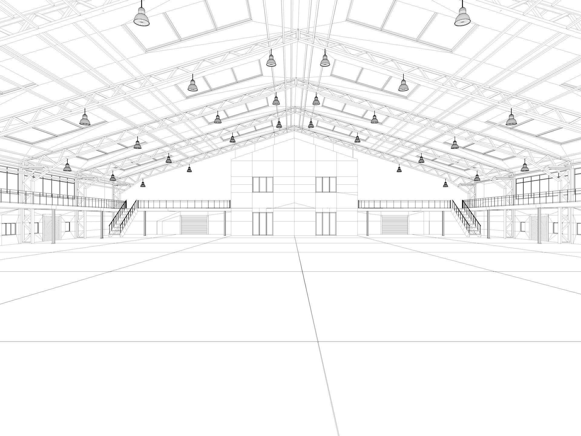 Warehouse interior and exterior 3d model 3D model_12