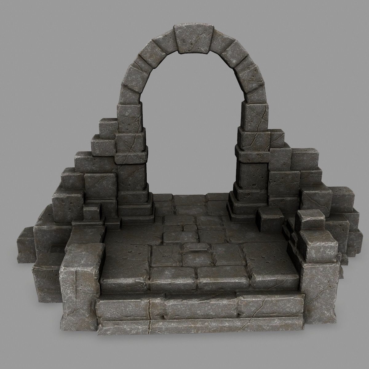 gate 9 stone arch Low-poly 3D model_4
