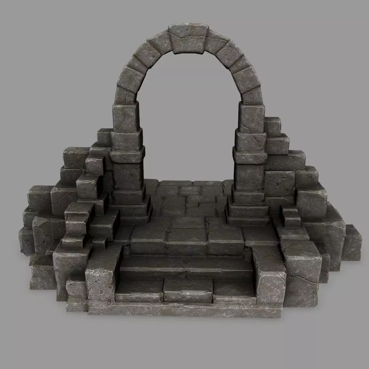 gate 9 stone arch Low-poly 3D model_0