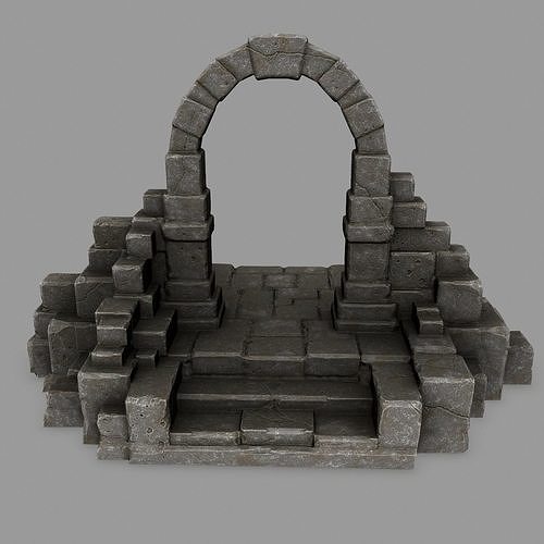 gate 9 stone arch Low-poly 3D model