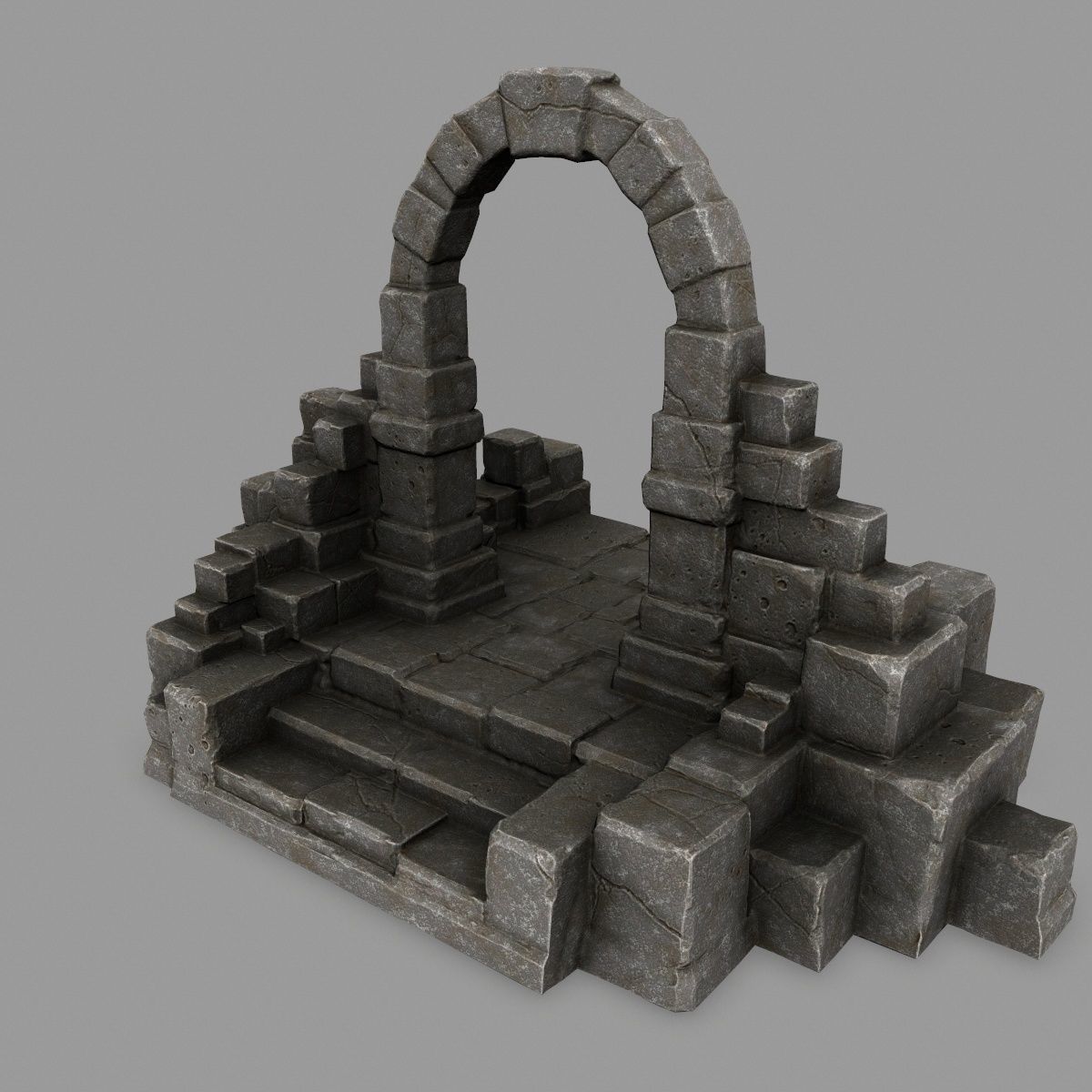 gate 9 stone arch Low-poly 3D model_7