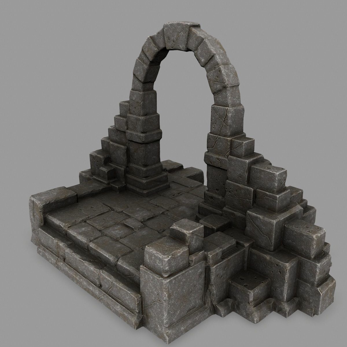 gate 9 stone arch Low-poly 3D model_3