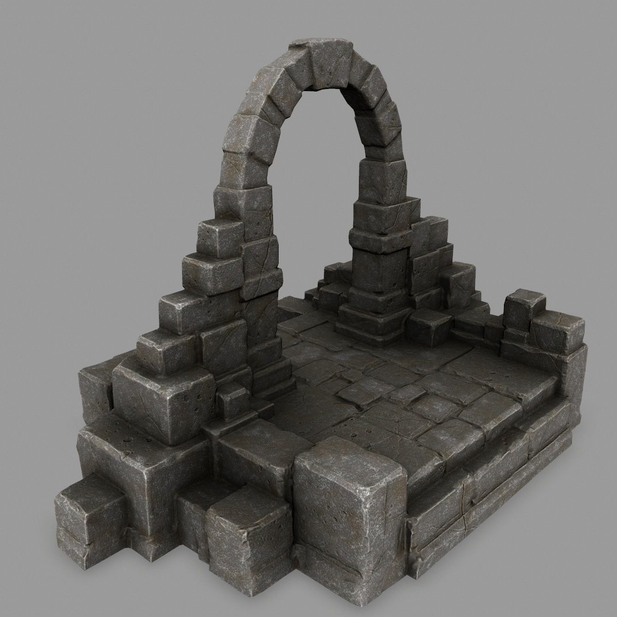 gate 9 stone arch Low-poly 3D model_5