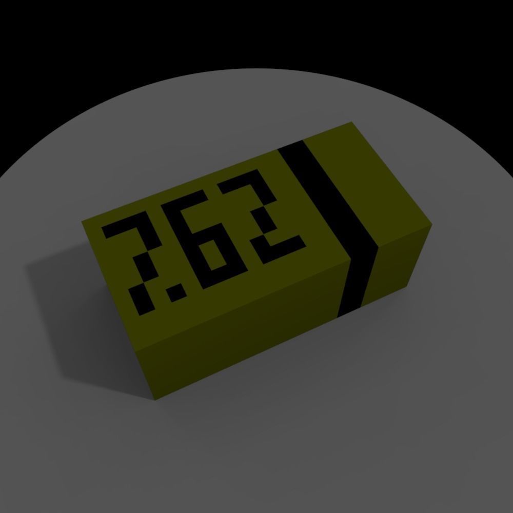 VOXEL AK47 Low-poly 3D model_5