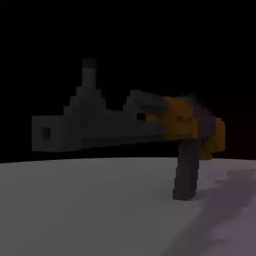 VOXEL AK47 Low-poly 3D model