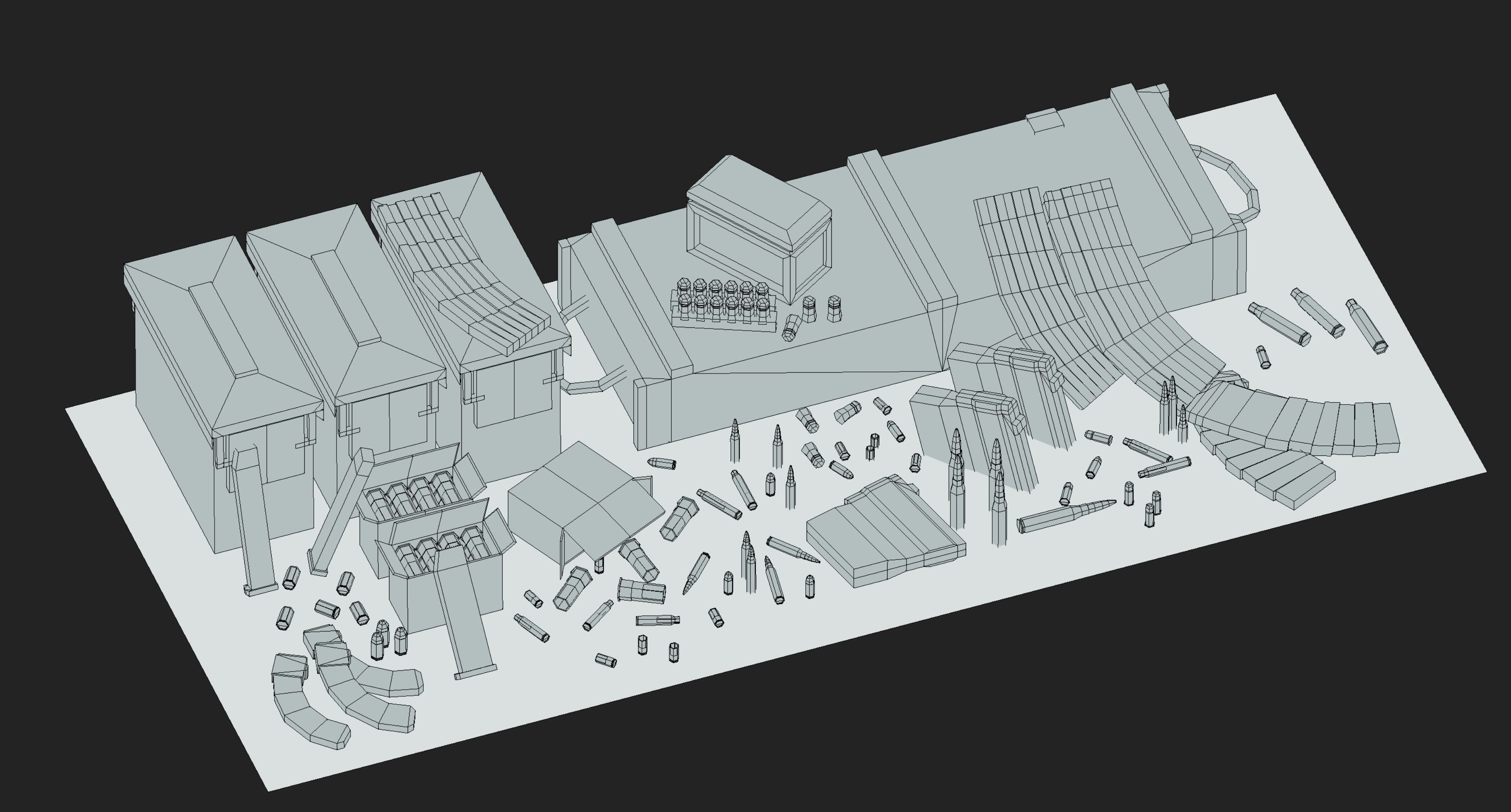 Low-Poly Ammo Pack Low-poly 3D model_4