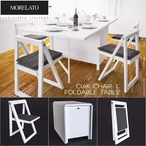 Ciak Chair and Folding Table 3D model