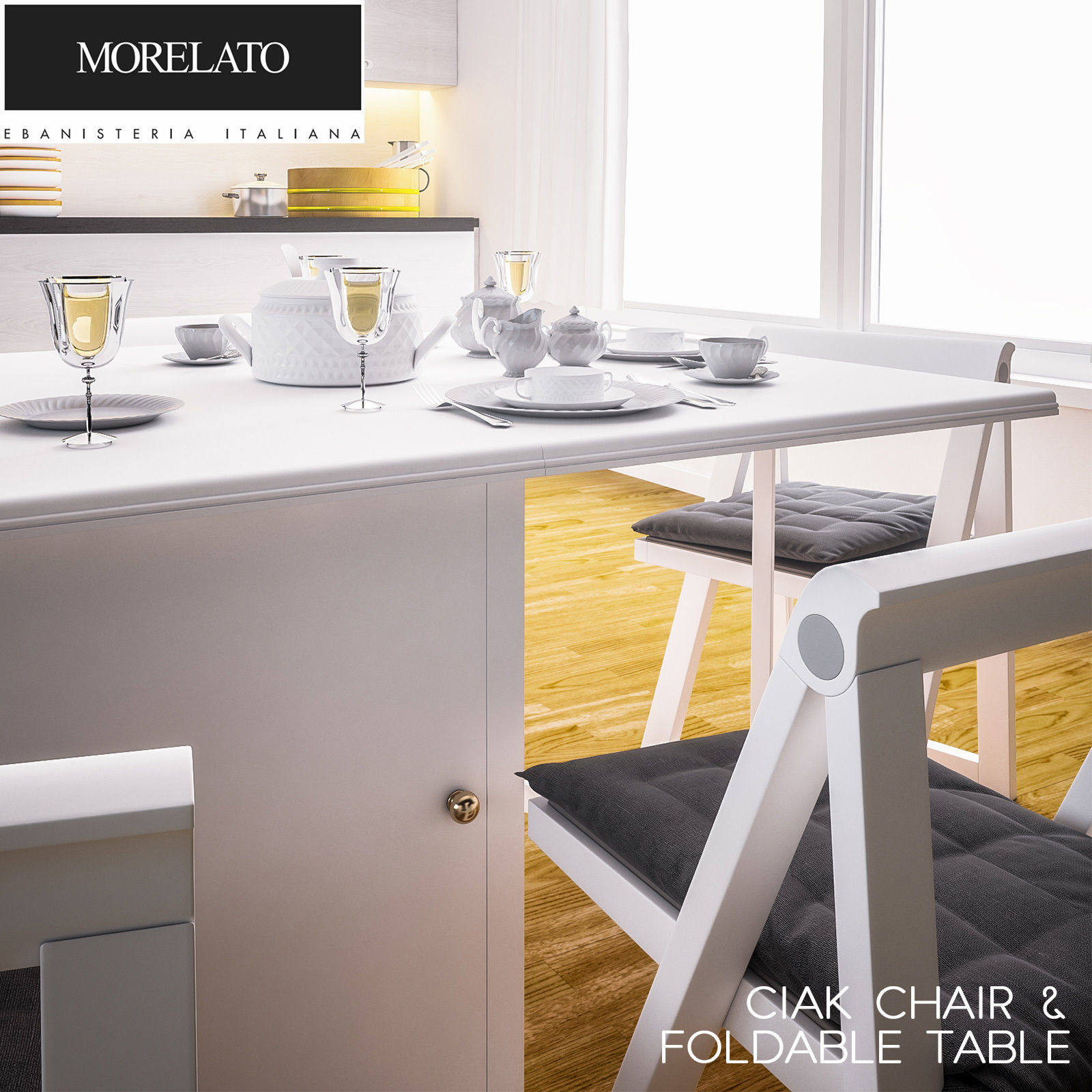 Ciak Chair and Folding Table 3D model_1
