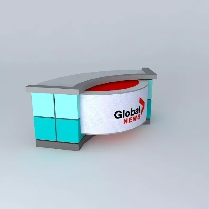 Global Local News Desk Free 3D model