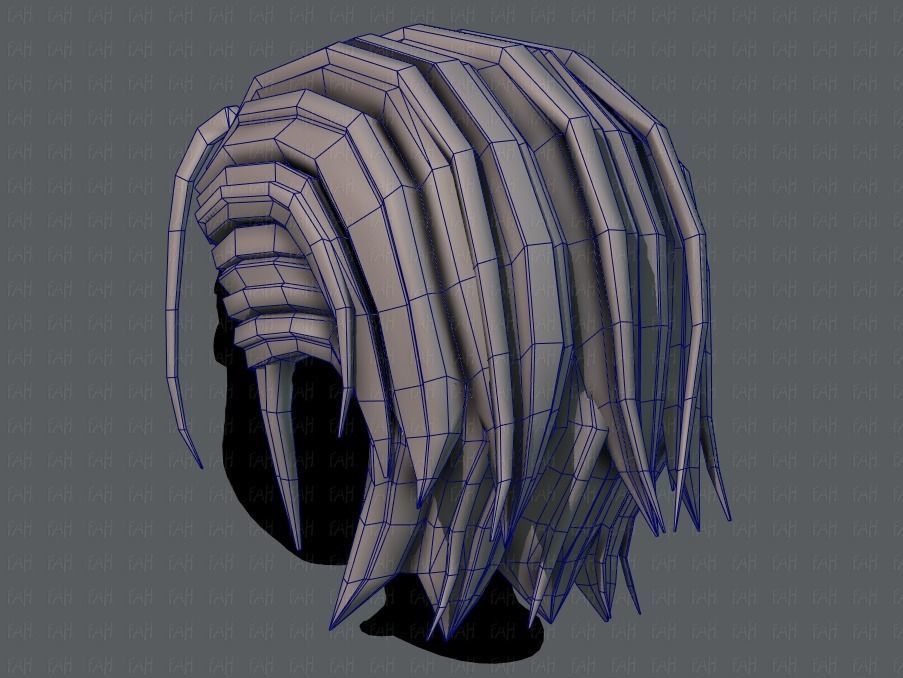 3D Hair style for boy V48 Low-poly 3D model_30
