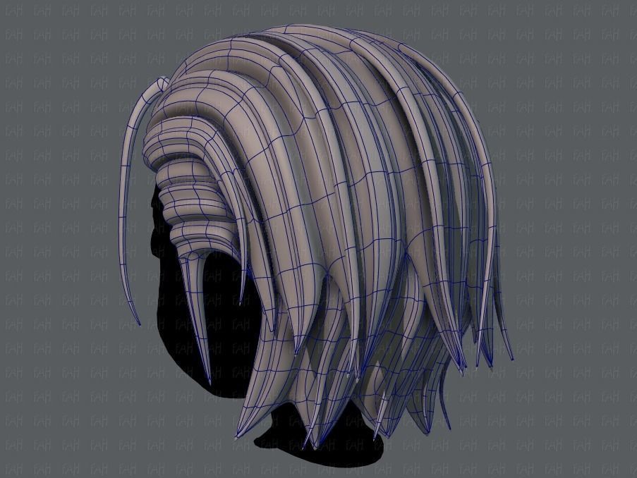 3D Hair style for boy V48 Low-poly 3D model_14