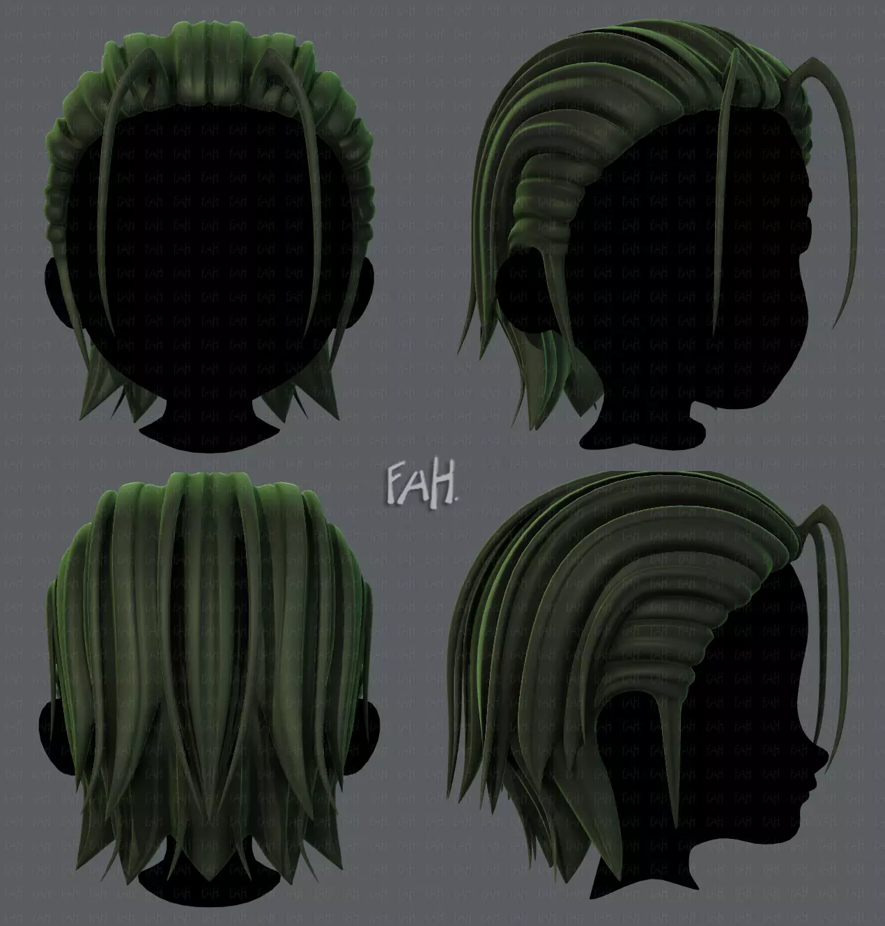 3D Hair style for boy V48 Low-poly 3D model_0