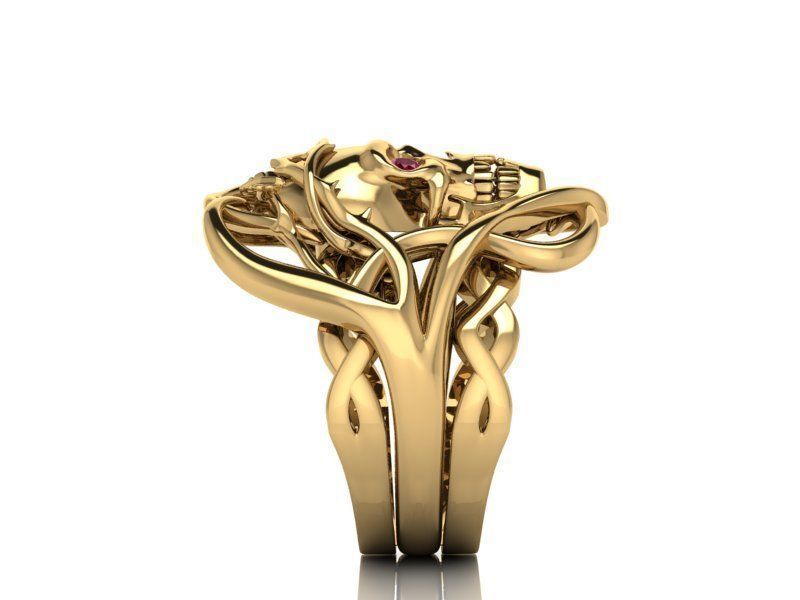 Skull  ring 3D print model_1