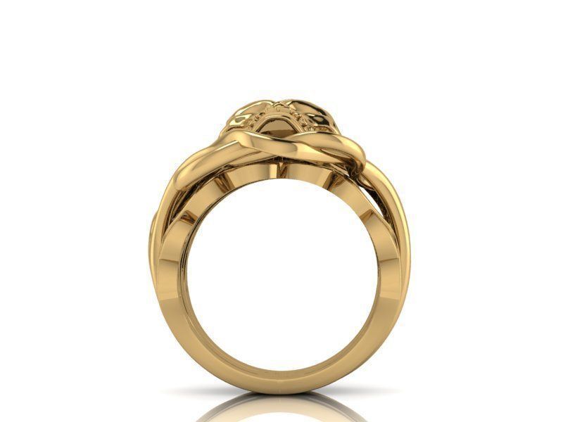 Skull  ring 3D print model_2