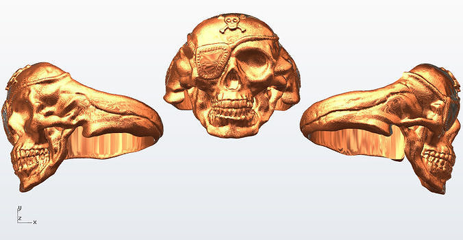 Pirate skull ring 3D print model