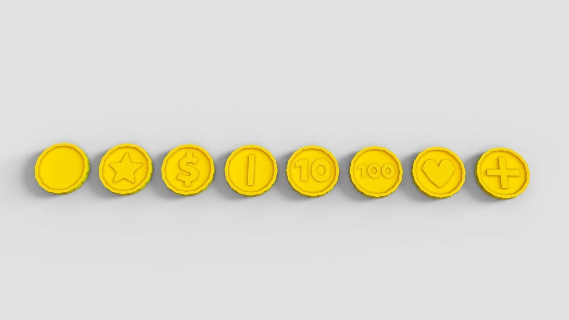 Gold Coins Pack Low-poly 3D model