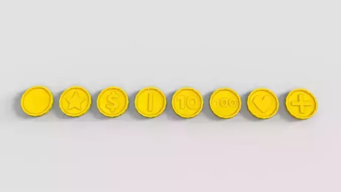 Gold Coins Pack Low-poly 3D model