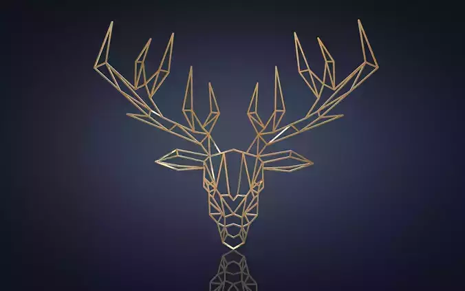 Deer wall decor Low-poly 3D model