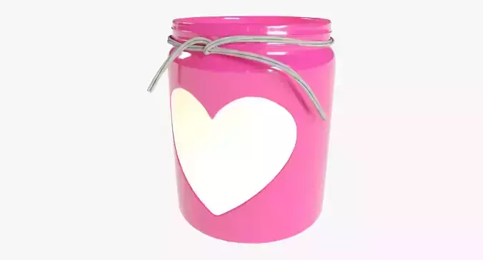 Valentines Day Heart Jar Candle