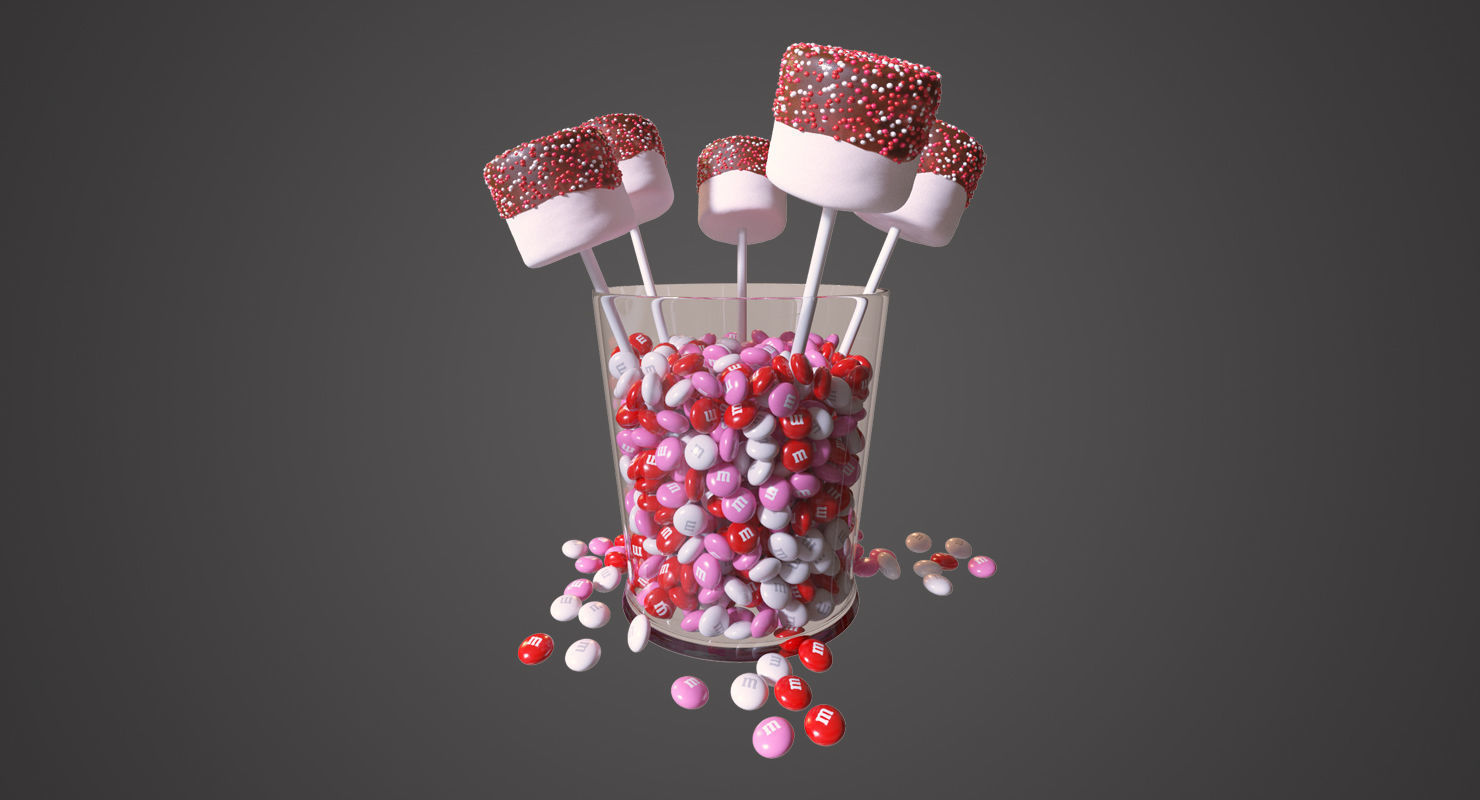 Valentines Marshmallow Pops 3D model_7