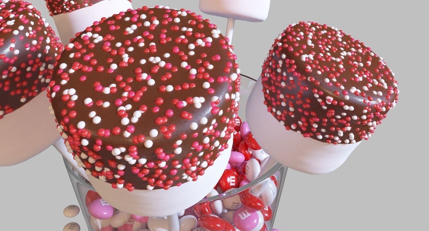 Valentines Marshmallow Pops 3D model_2