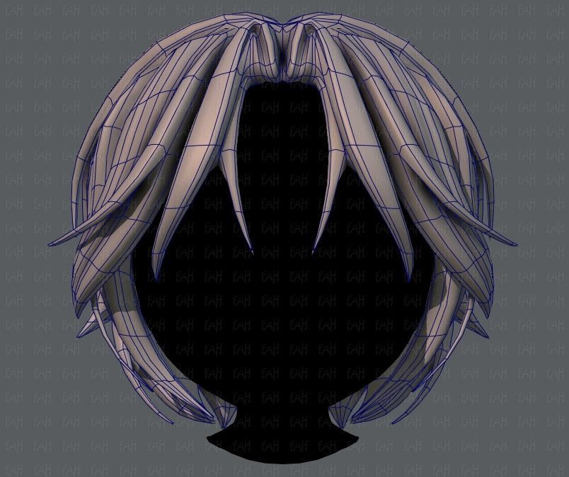 3D Hair style for boy V49 Low-poly 3D model_9