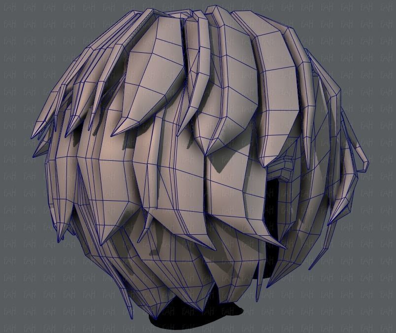 3D Hair style for boy V49 Low-poly 3D model_28