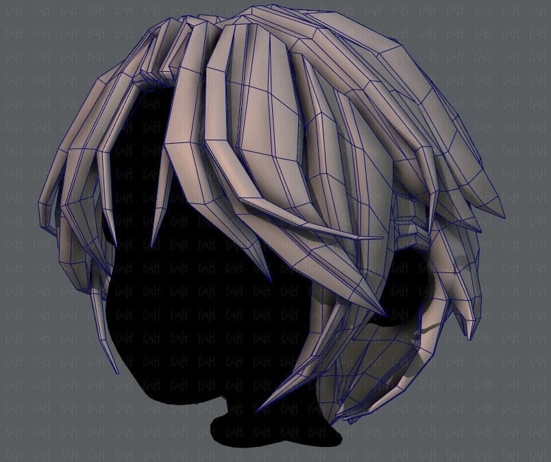 3D Hair style for boy V49 Low-poly 3D model_32