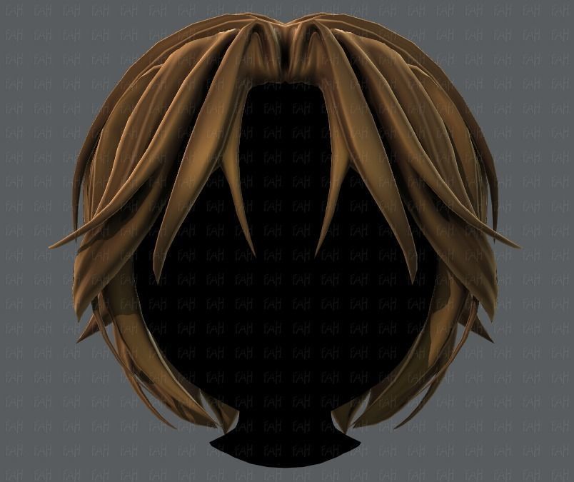 3D Hair style for boy V49 Low-poly 3D model_1