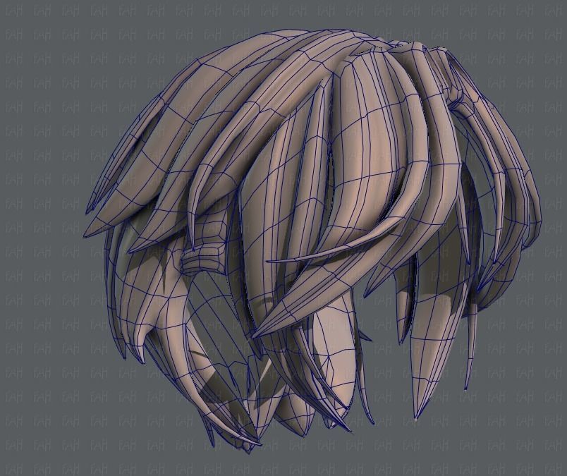 3D Hair style for boy V49 Low-poly 3D model_42
