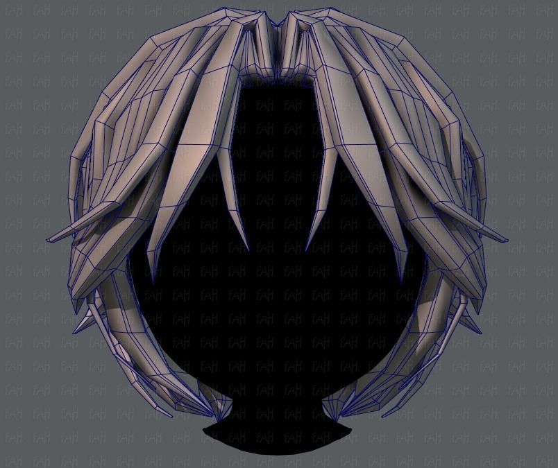 3D Hair style for boy V49 Low-poly 3D model_25