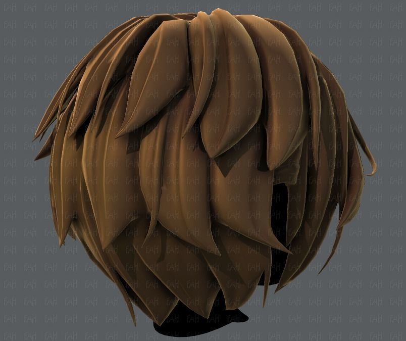3D Hair style for boy V49 Low-poly 3D model_4