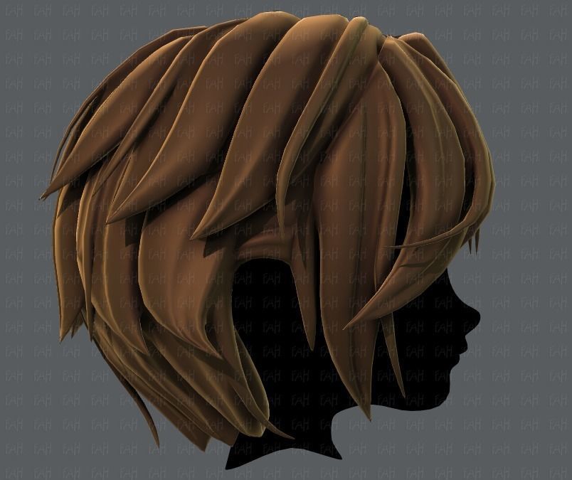 3D Hair style for boy V49 Low-poly 3D model_3