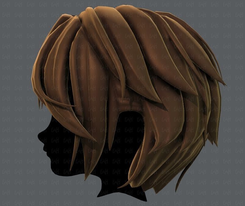 3D Hair style for boy V49 Low-poly 3D model_7