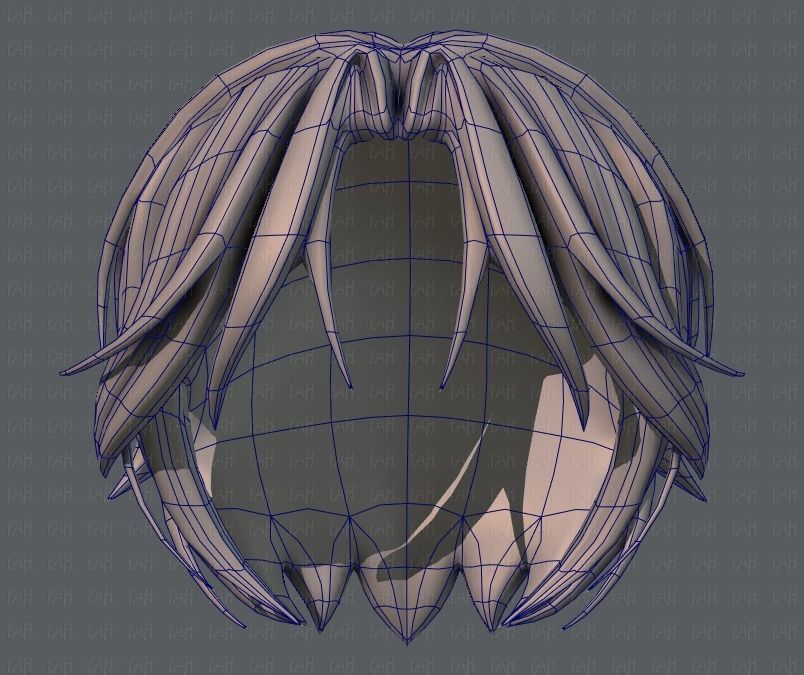 3D Hair style for boy V49 Low-poly 3D model_38