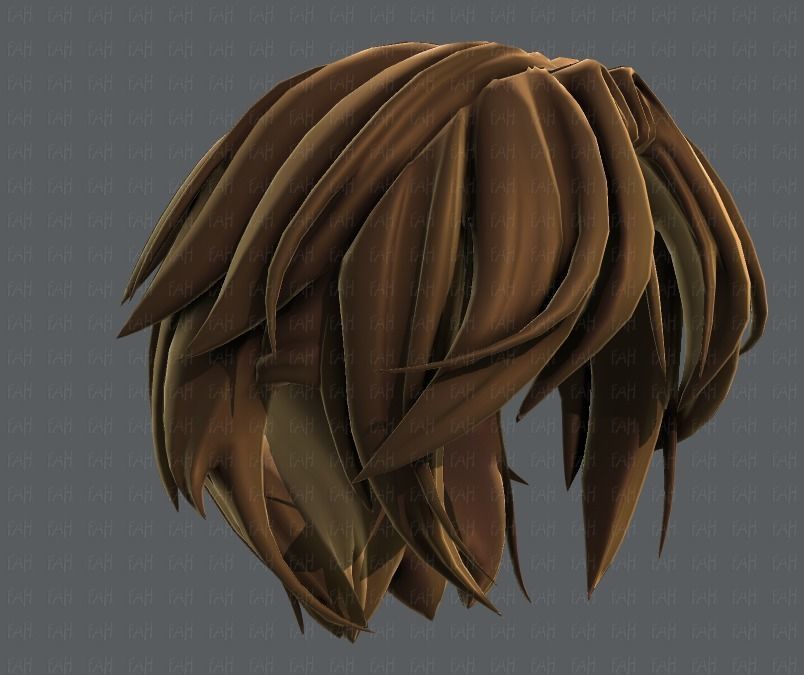 3D Hair style for boy V49 Low-poly 3D model_41