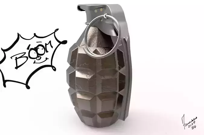 grenade with writing