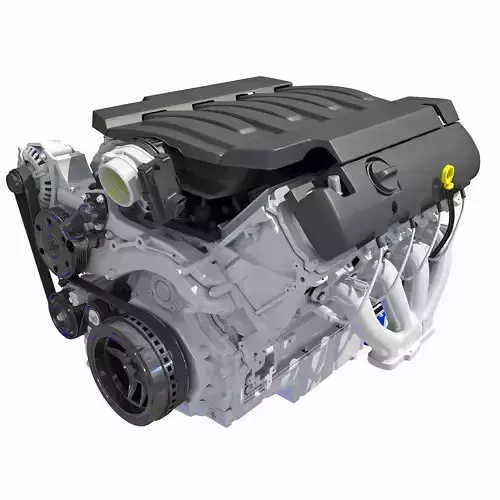 Lowpoly V8 Engine Low Poly 3D model