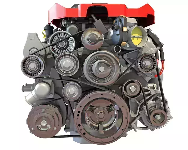 V8 Supercharged Engine 3D model