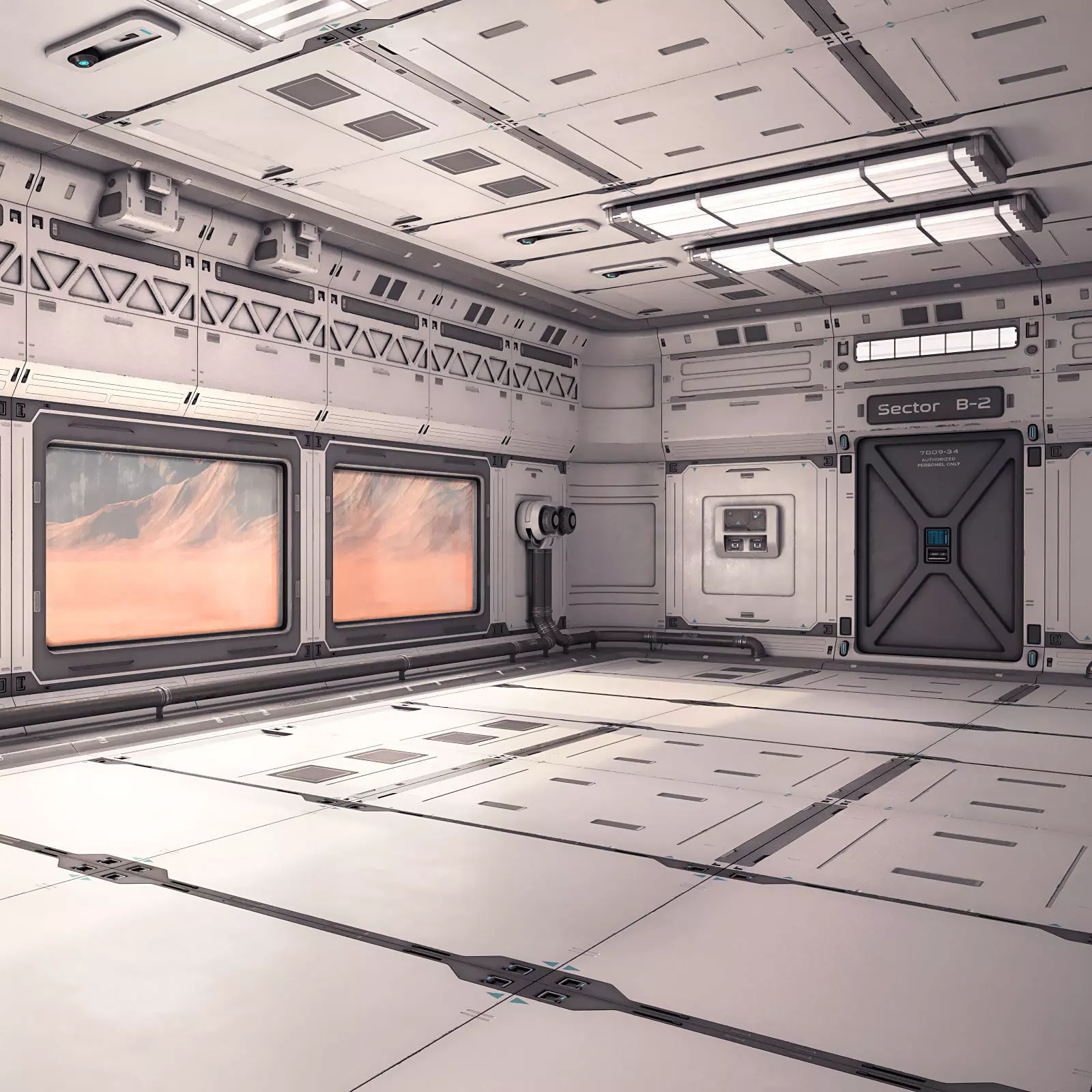 Sci Fi Lab Interior 02 3D model_0