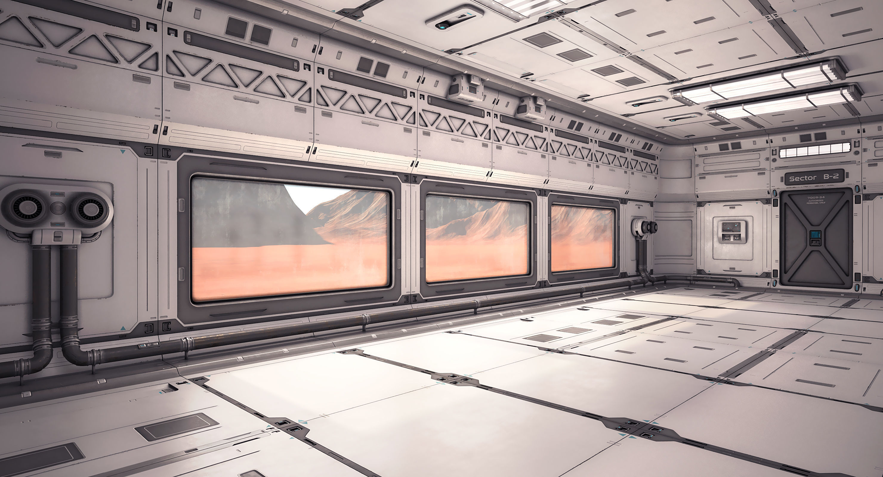 Sci Fi Lab Interior 02 3D model_1