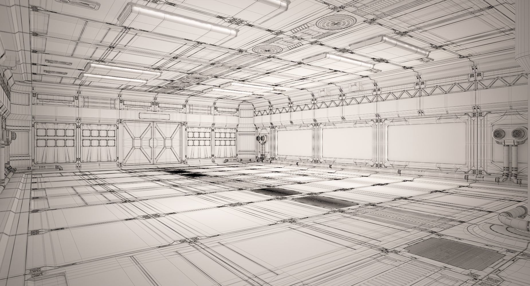 Sci Fi Lab Interior 02 3D model_12