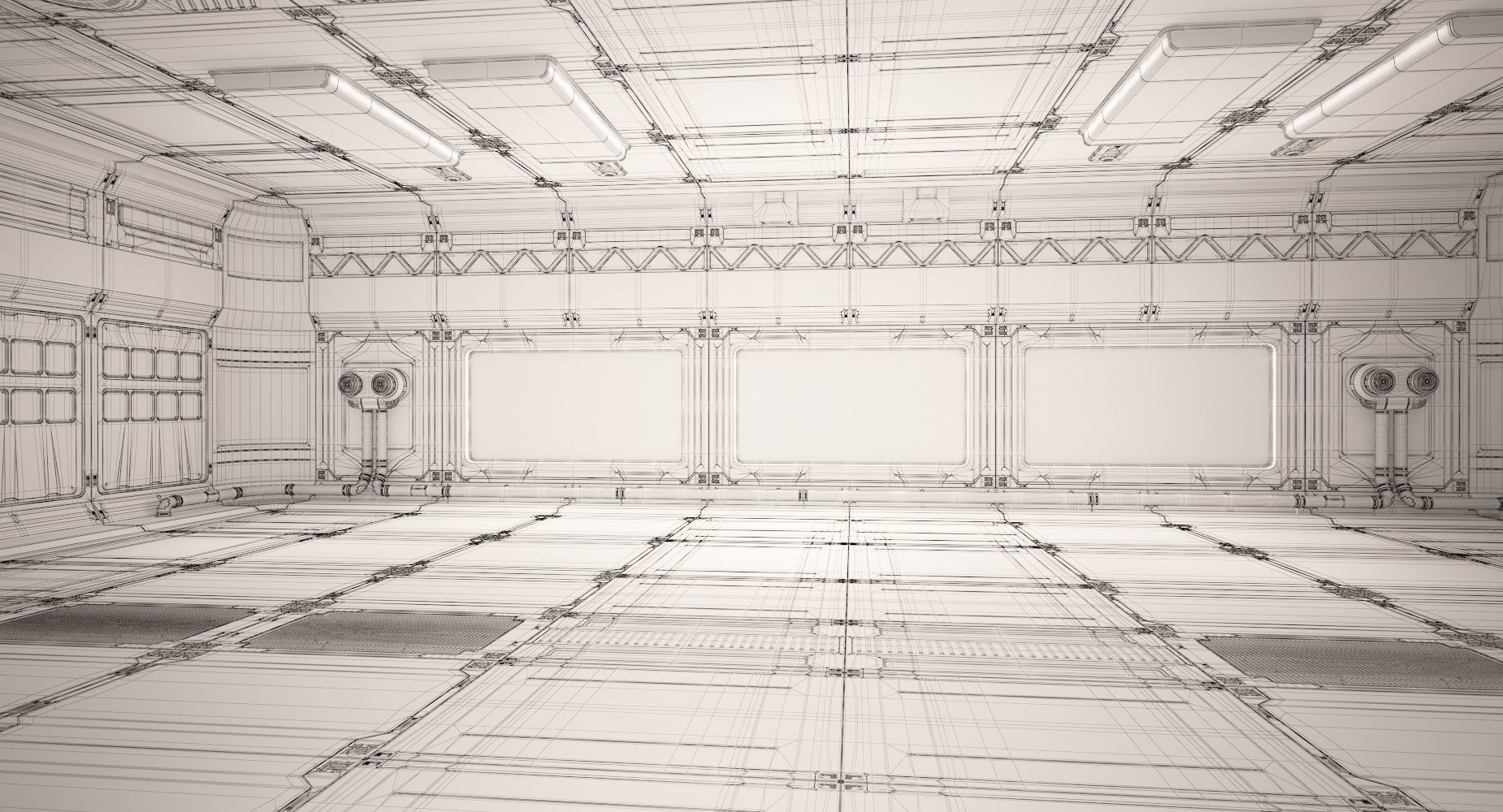 Sci Fi Lab Interior 02 3D model_11