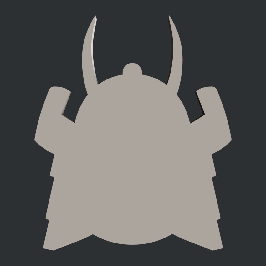 3d STL models for CNC or 3d printer Samurai mask relief 3D print model_4